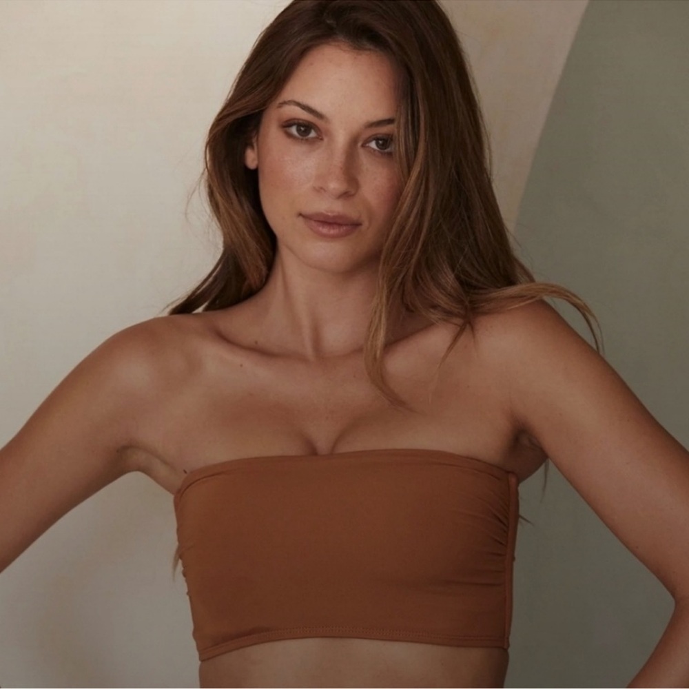 Monday Swimwear Bora Bora Bandeau in toffee